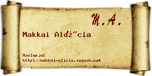 Makkai Alícia névjegykártya